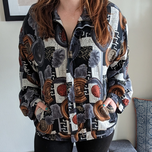 Vintage 100% silk bomber jacket - Picture 2 of 6